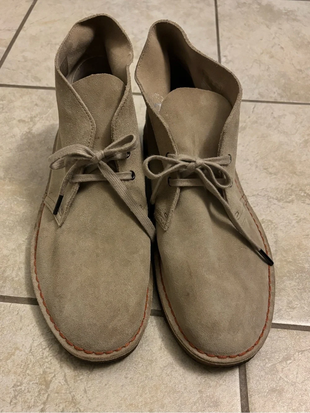 Clarks Taupe Suede Chukka Boots